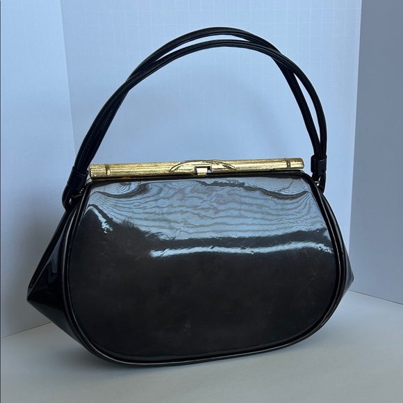 Handbags - Vintage 1950’s brown patent leather Handbag
